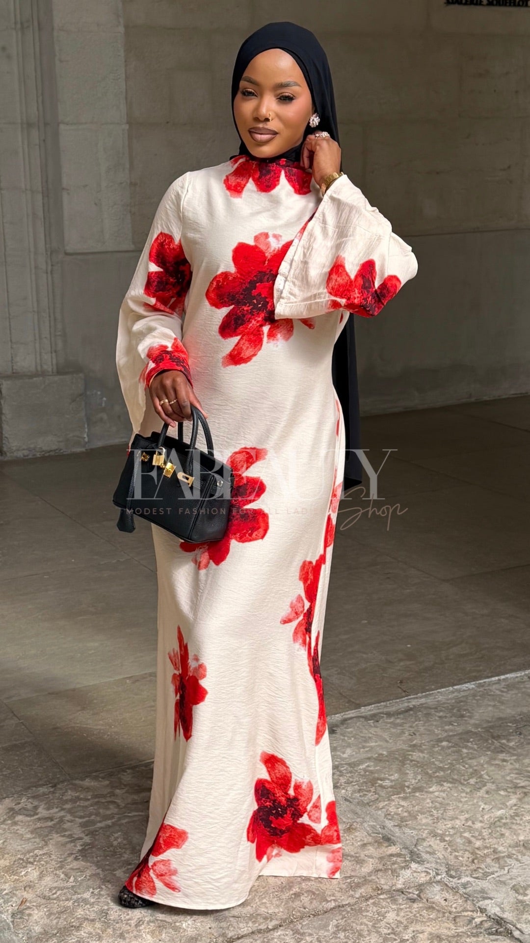 ROBE FLORA BEIGE